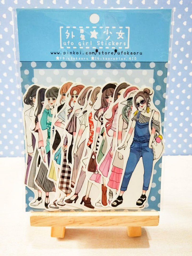 日常生活女孩。贴纸组(18入) - 贴纸 - 纸 蓝色