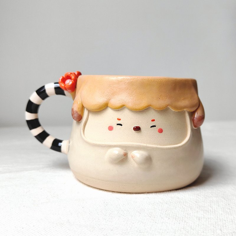 Cute Girl cup. Handmade ceramic cup. coffee cup, tea cup - 咖啡杯/马克杯 - 陶 
