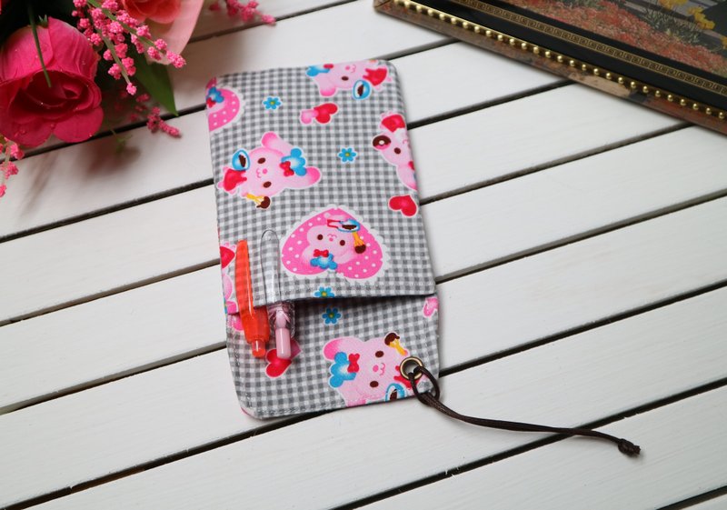 口袋式笔袋 防漏墨 收纳袋 医师袍笔袋 ~浅灰小格子 - 铅笔盒/笔袋 - 棉．麻 灰色
