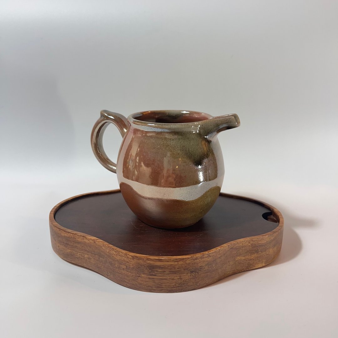 柴烧落灰金彩茶海 / 公道杯 / 小平凡手作 - 茶具/茶杯 - 陶 