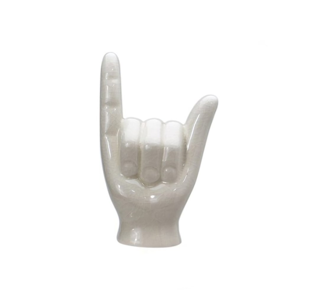 Detail Hang Loose Porcelain Hand Object仿古陶瓷手势摆件 - 地垫/地毯 - 其他材质 白色