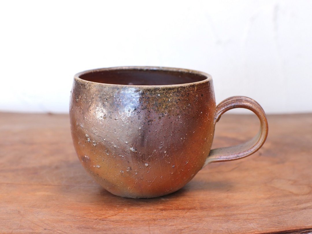 备前烧咖啡杯（圆形）中号 Sangiri c4-001 - 咖啡杯/马克杯 - 陶 咖啡色