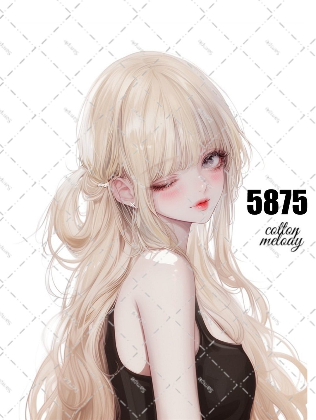 original sticker no.5875 人物贴纸 原创贴纸 人物贴纸 女孩贴纸 原创人物贴纸 - 贴纸 - 纸 
