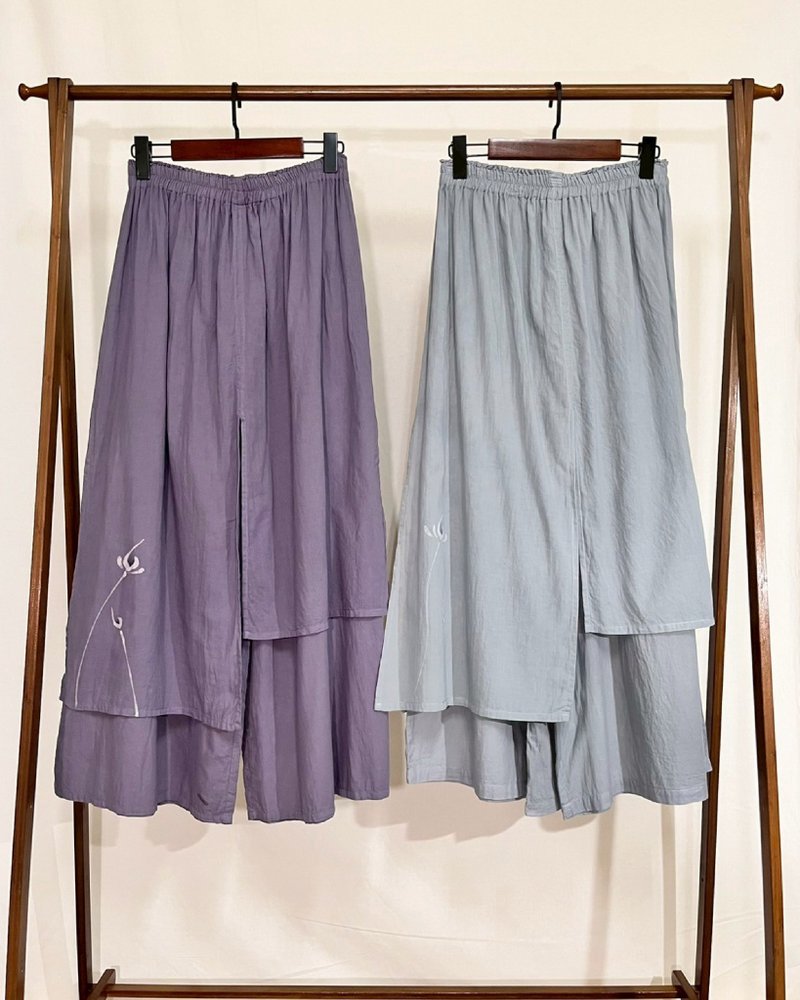 经典荷—粼粼波光双层裤 - 女装长裤 - 棉．麻 多色