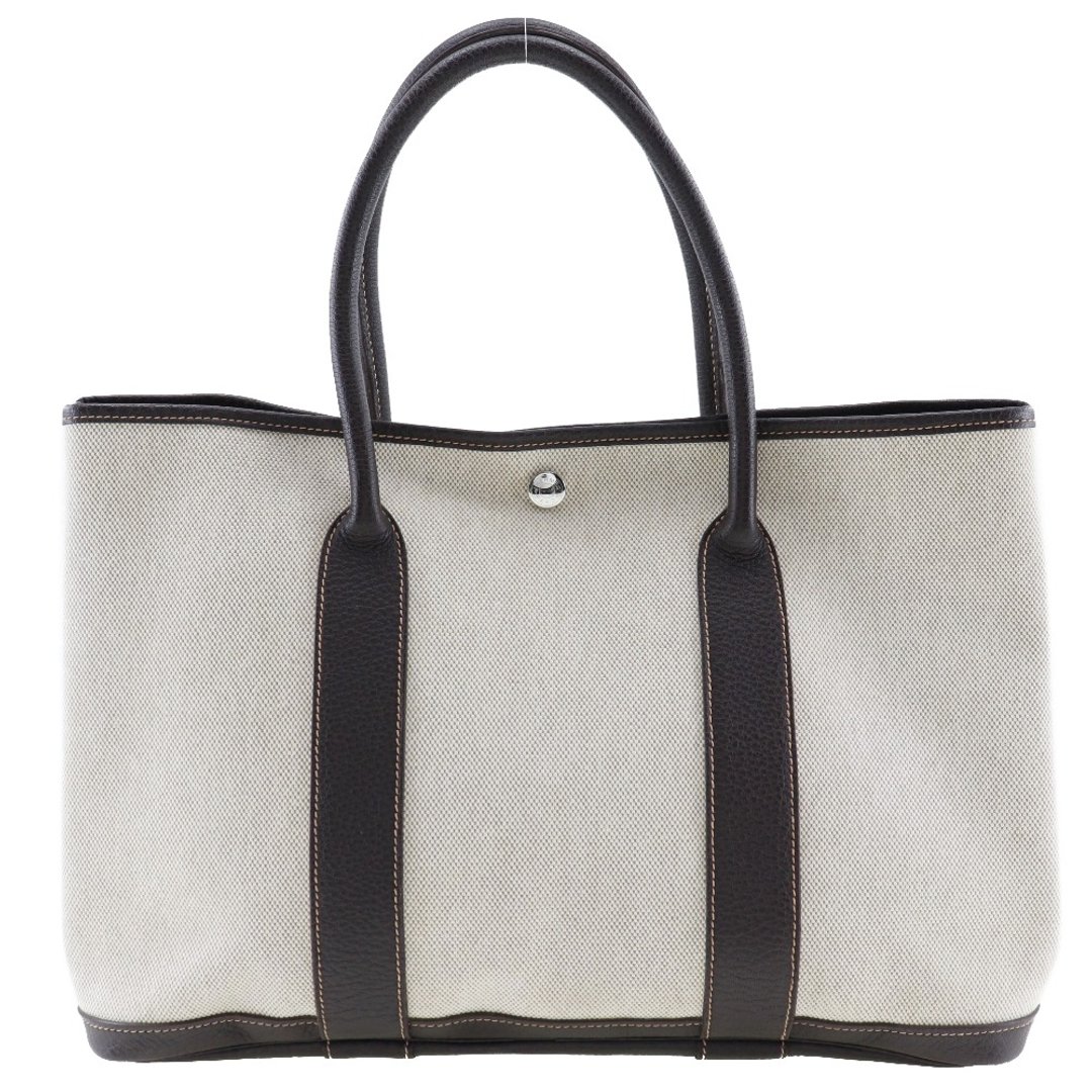 【日本直送】爱马仕 HERMES Garden Party 36 PM 托特包 Toile H 帆布 Marron Beige / 棕色 женские 【二手】 - 手提包/手提袋 - 棉 咖啡色