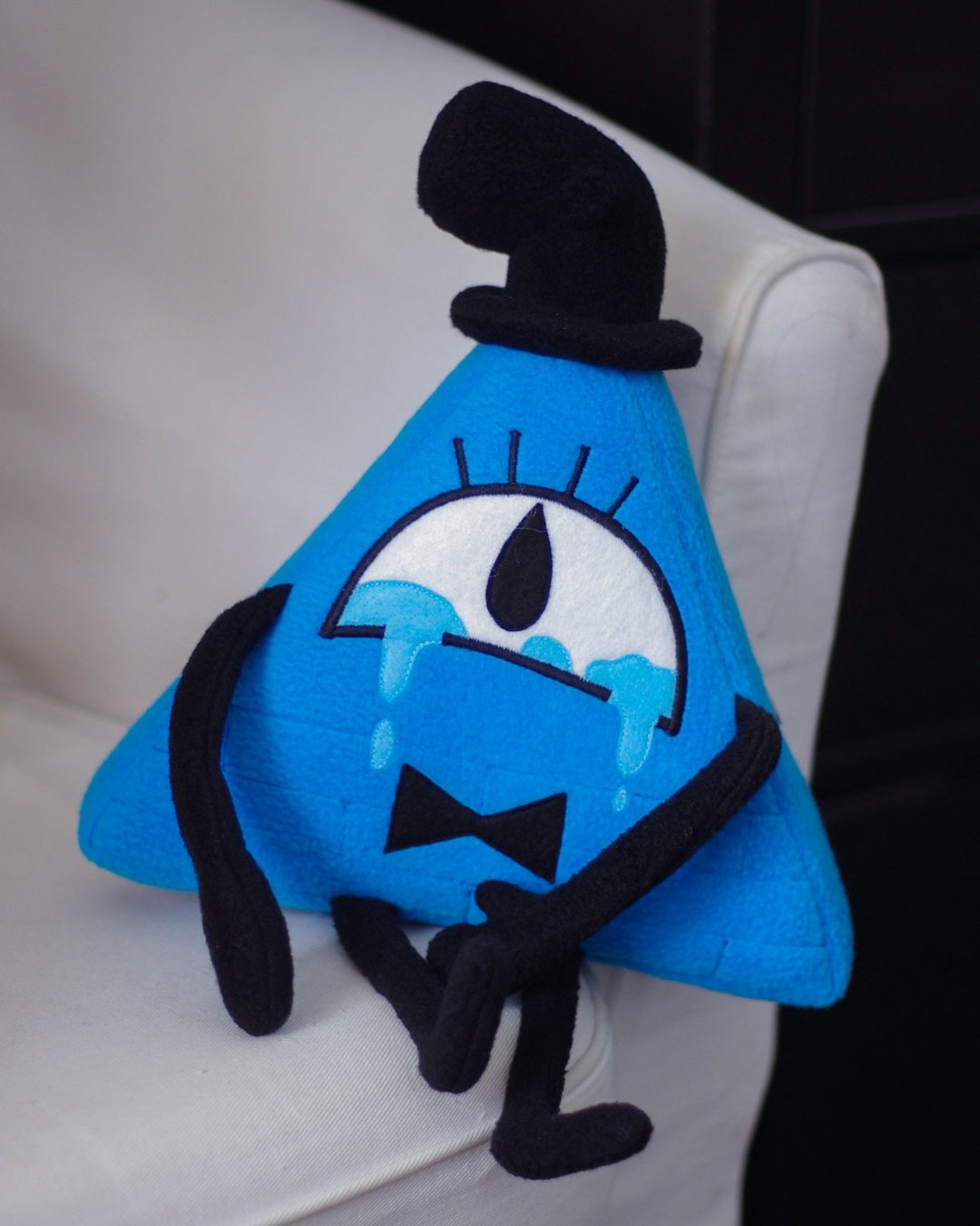 Sad Blue Bill Cipher Plush Toy | Interior Decorative Pillow | Handmade - 玩偶/公仔 - 聚酯纤维 蓝色