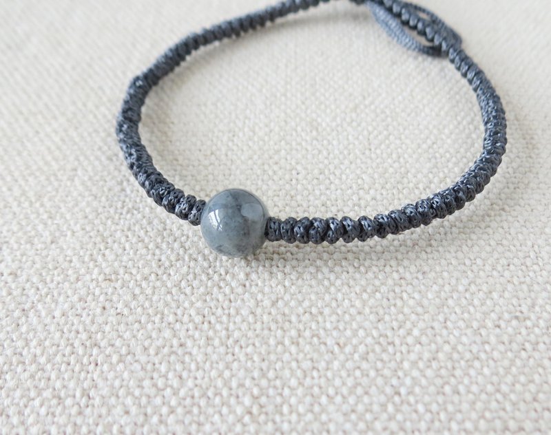 本命年【幸运石】冰乌鸡翡翠*丝光编织手链AS09*招财、开运、避邪 - 手链/手环 - 宝石 多色