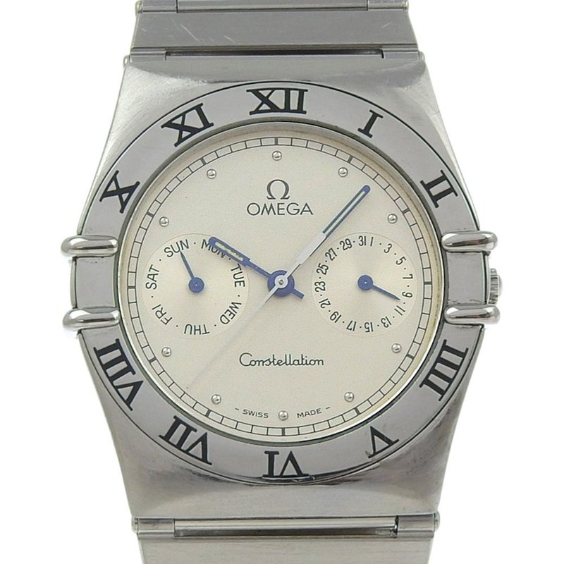【日本直送】欧米茄 OMEGA Constellation 腕表 日期星期功能 不锈钢 石英 多针指针式显示 银色表盘 适合男女【二手】 - 女表 - 不锈钢 银色