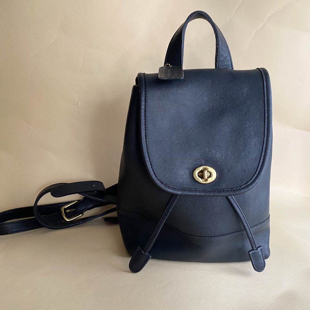 中古Coach│黑色背包│背囊│真皮│美国制│古着│Backpack - 后背包/双肩包 - 真皮 黑色