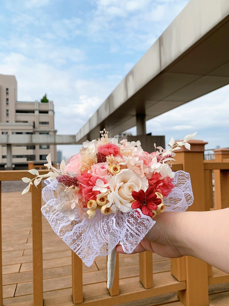 春樱新娘捧花 花束 情人节礼物 毕业礼物 婚礼捧花 求婚 定制化 - 干燥花/捧花 - 植物．花 粉红色