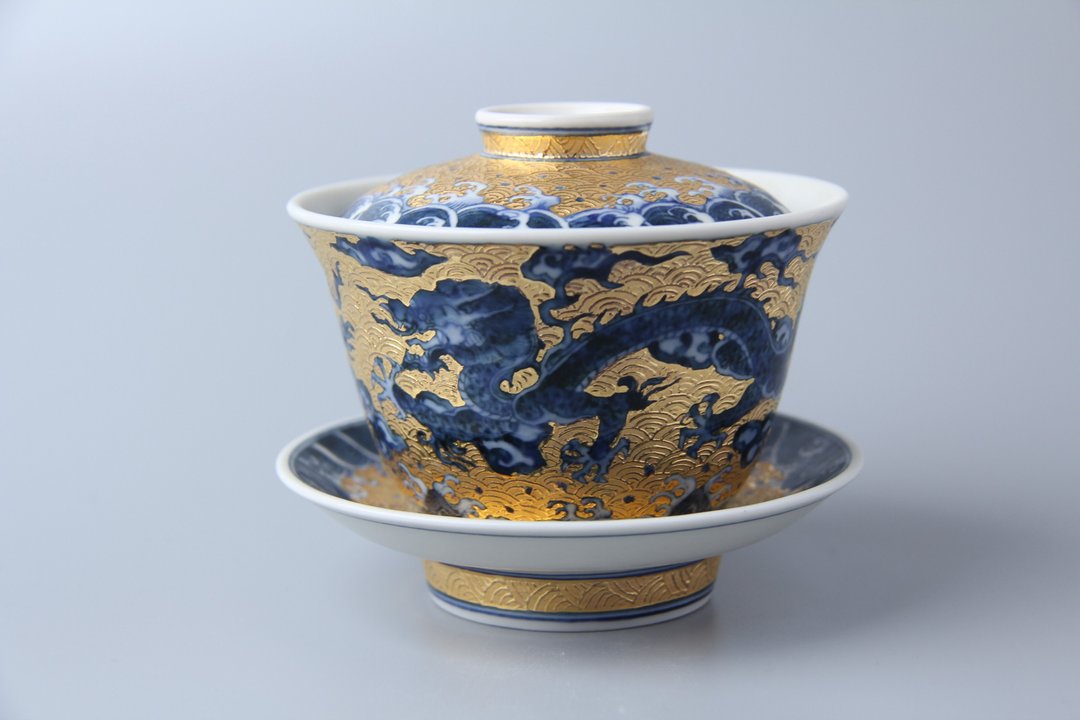 金地青花云龙盖杯 - 茶具/茶杯 - 瓷 