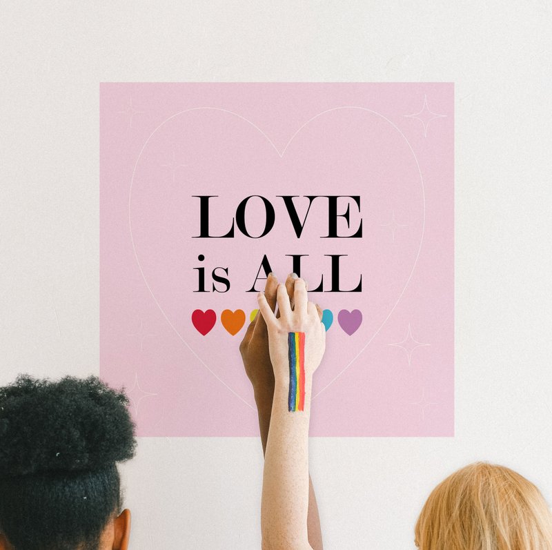 【轻松壁贴】【彩虹】LOVE IS ALL /5款 - 无痕/居家装饰 - 墙贴/壁贴 - 聚酯纤维 