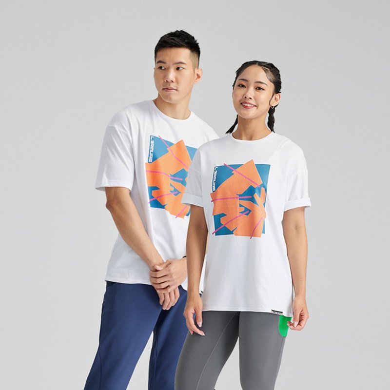 数位方块印花上衣 (中性) - 男装上衣/T 恤 - 棉．麻 白色