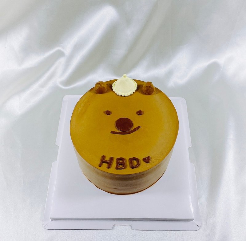 熊熊 韩系 生日蛋糕 造型蛋糕 手绘 定制化 卡通蛋糕 6寸 宅配 - 蛋糕/甜点 - 新鲜食材 咖啡色