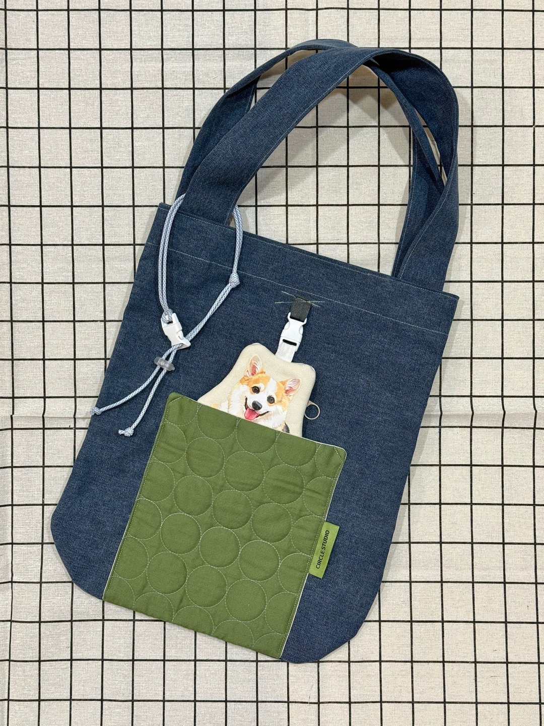 3 in 1 定制肩背包_水洗蓝 - 侧背包/斜挎包 - 棉 蓝色