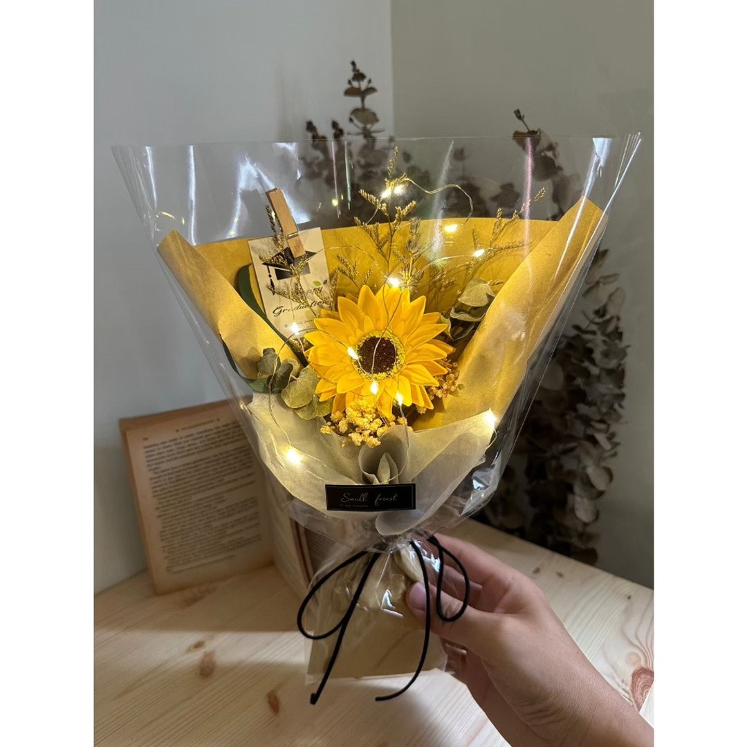 向日葵 木棉花 松果 康乃馨 花束 干燥花 生日礼物 毕业花束 情人 - 干燥花/捧花 - 植物．花 