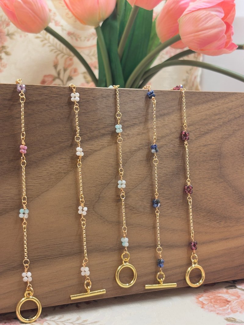 【天然石】小果实手链-OT扣 - 手链/手环 - 水晶 