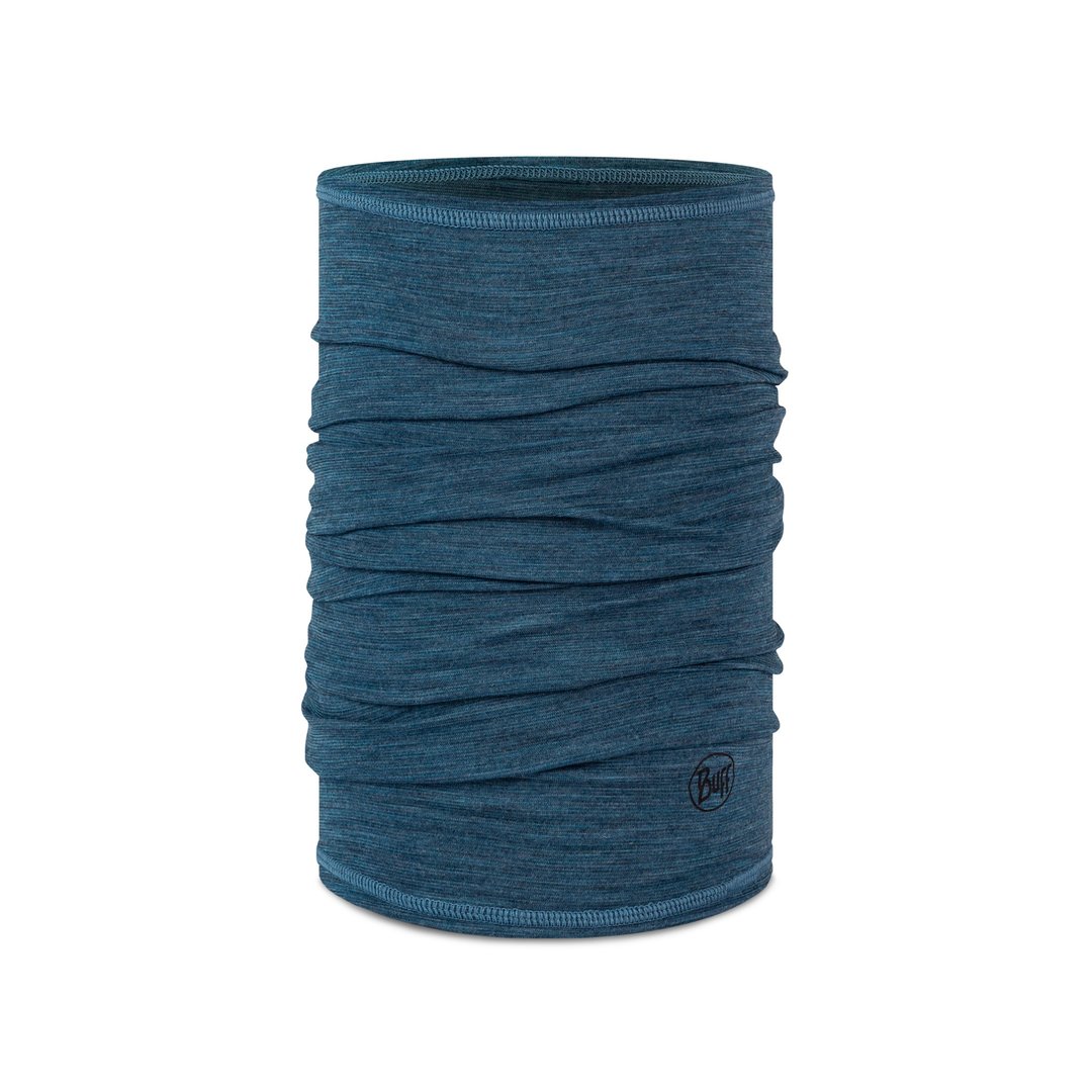 【BUFF】舒适素面 125 gsm美丽诺羊毛头巾 深海蓝纹 - 露营用品 - 其他材质 多色