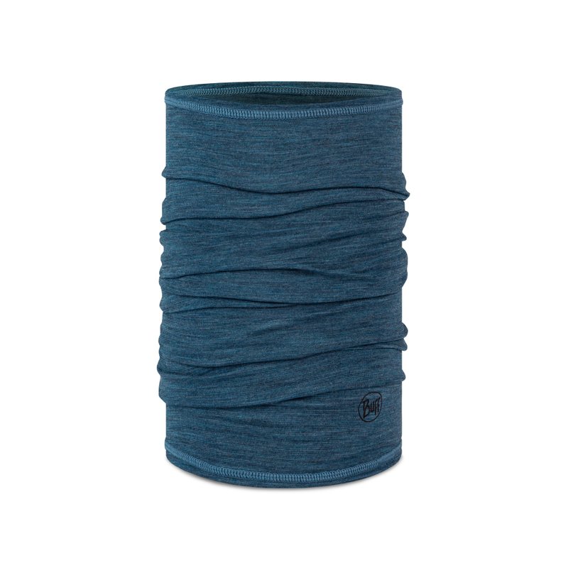 【BUFF】舒适素面 125 gsm美丽诺羊毛头巾 深海蓝纹 - 露营用品 - 其他材质 多色