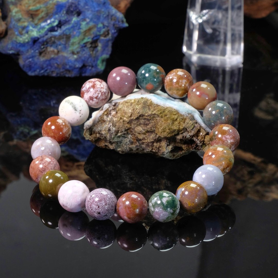 海洋碧玉水晶手链│10mm 舒缓情绪 和谐心灵 增进人缘 开运饰品 - 手链/手环 - 水晶 多色