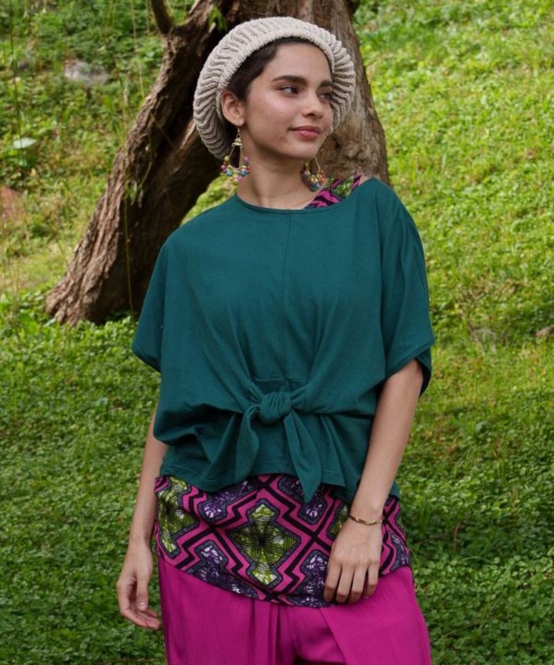 【热门预购】非洲1+1前结层次叠穿上衣套装 2穿 (5色)IAC-5111 - 女装 T 恤 - 其他材质 