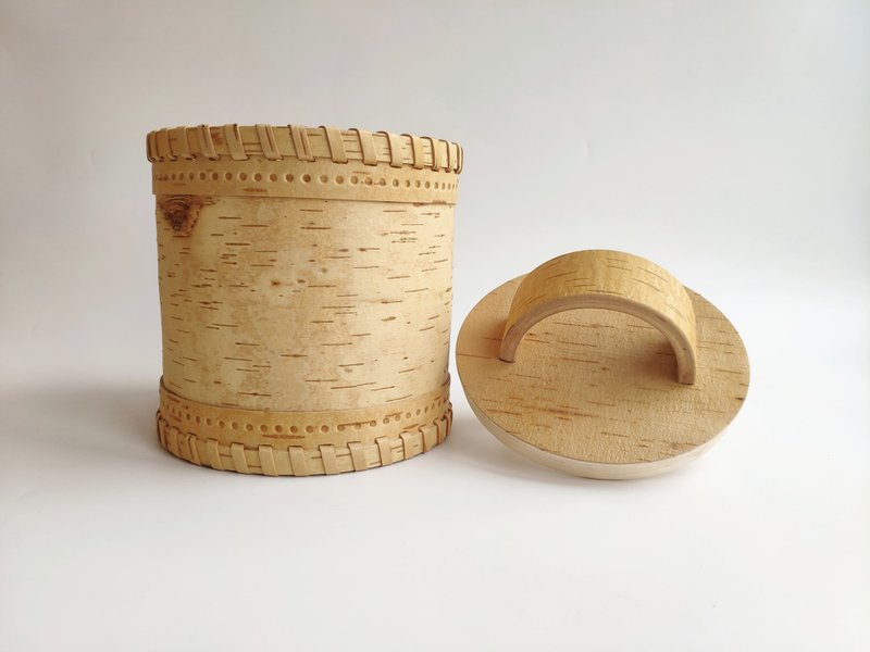Birch bark box, birch bark canister, tea box - 收纳用品 - 木头 