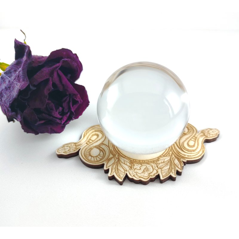 Wooden sphere stand, Sphere display stand, Snake sphere holder, Metaphysical - 其他家具 - 木头 