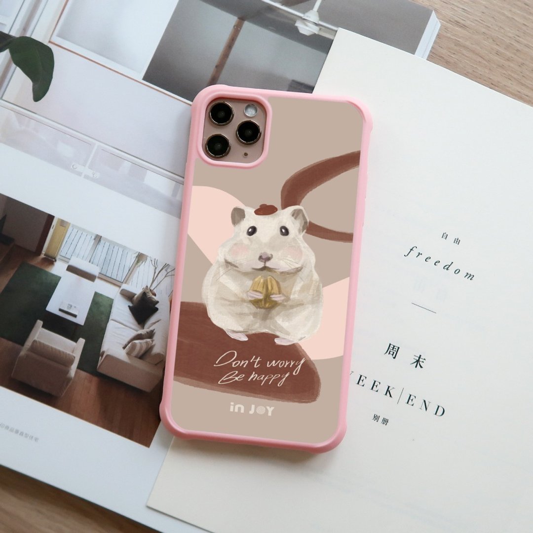 iPhoneXS/XR/max/11pro/11max/SE3非你莫鼠耐撞击磨砂边框手机壳 - 手机壳/手机套 - 塑料 粉红色
