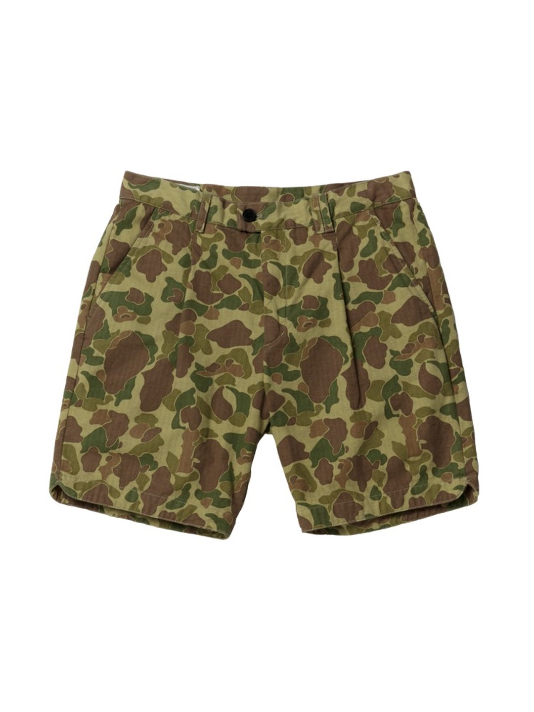 NAIVE MILITARY SHORT SLACKS - FROGSKIN CAMO - 男士长裤 - 棉 绿色