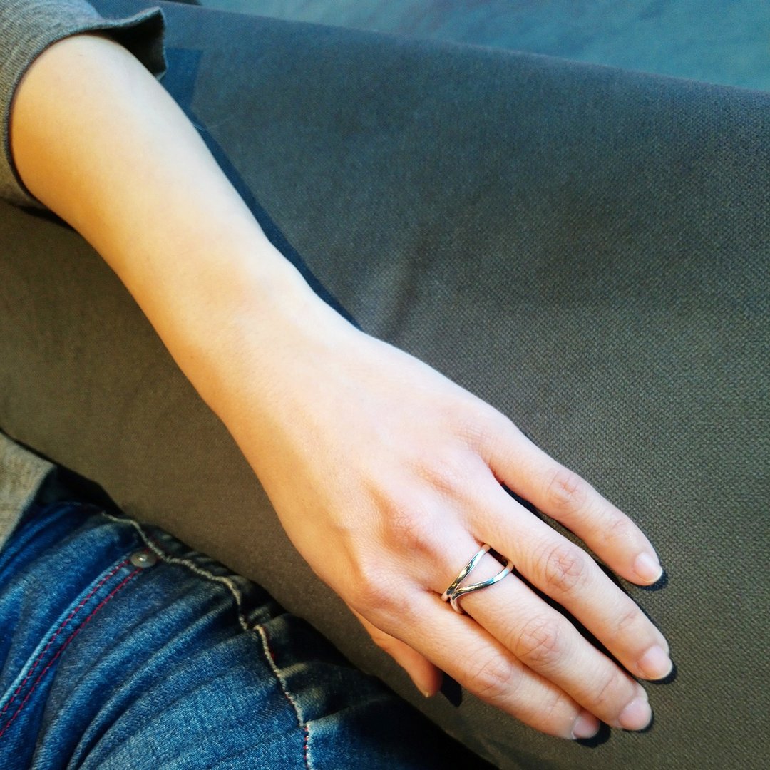 rail ring_双轨戒指 | 925纯银 限量 设计师手作 - 戒指 - 银 银色