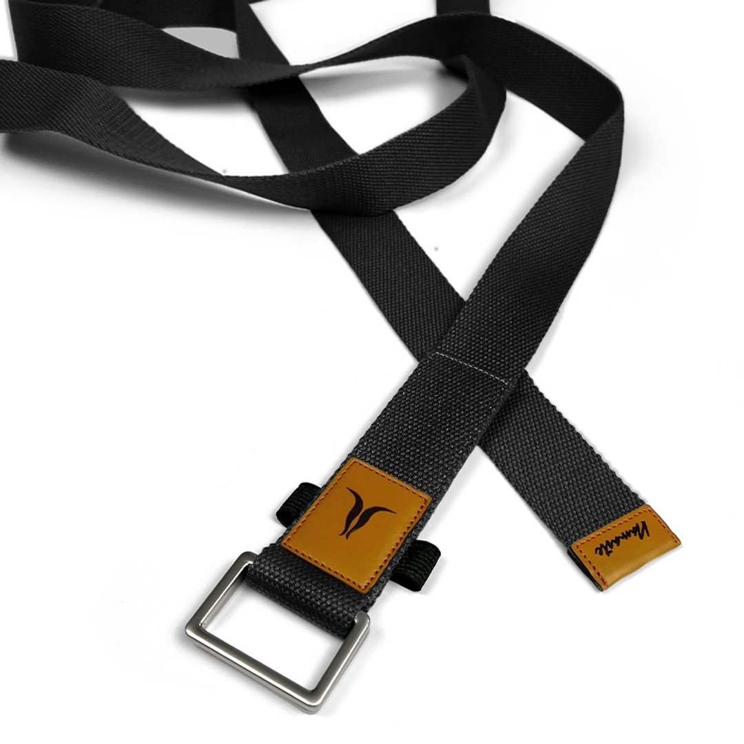 【NAMASTE】Yoga Strap 瑜珈绳240cm(宽4cm) - 黑色 - 运动/健身用品 - 棉 黑色