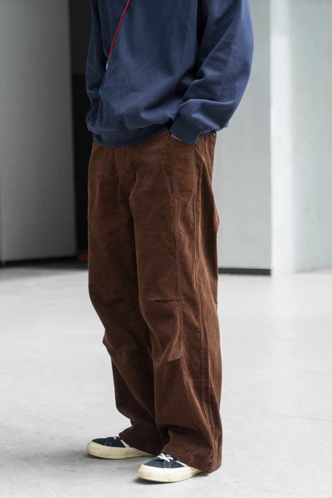 Pants 冬季燈芯絨褲 美式復古保暖直筒寬鬆休閒長褲傘兵褲Cityboy - 男士长裤 - 棉 多色