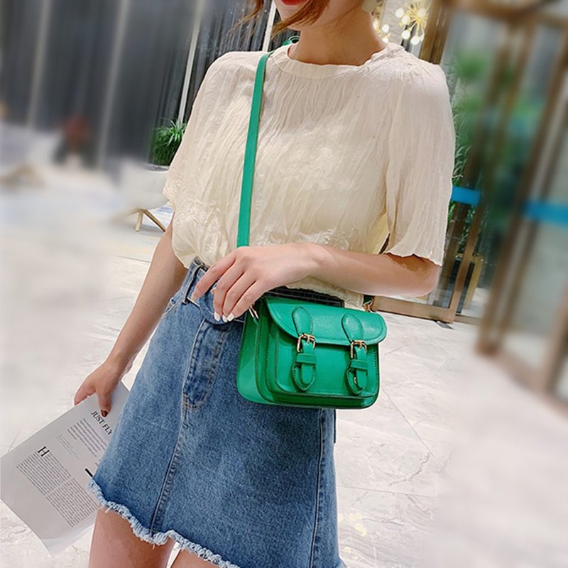 可刻字 斜挎包 iphone 手机袋 斜背包 单肩包 生日 客制礼物 绿色 - 侧背包/斜挎包 - 其他材质 绿色