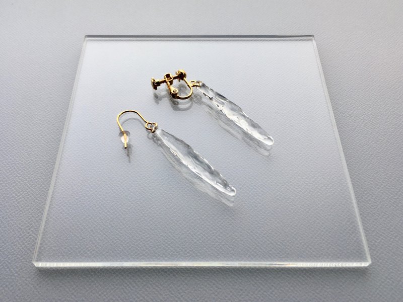 -Ice- Long Earrings / Earrings - 耳环/耳夹 - 玻璃 透明