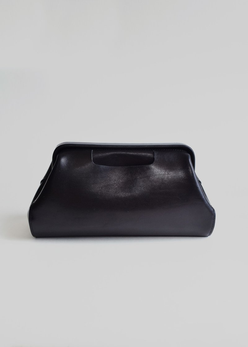 【23口金手拿包】植鞣皮革/ 手提/ 化妆包 /晚宴包 - 手拿包 - 真皮 红色