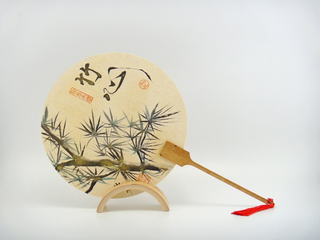 手绘古典圆扇- 竹心 相思 - 摆饰 - 纸 