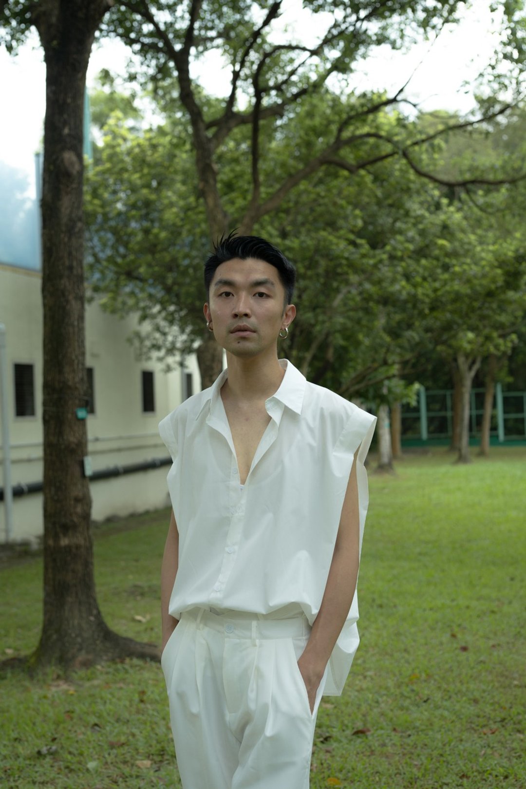 Andi 方形背心恤衫 - 女装背心 - 棉．麻 白色