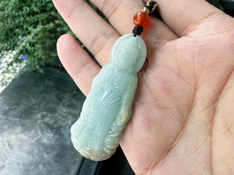 天然冰糯种翡翠阿弥陀佛玉佩挂件 - 其他 - 玉石 绿色