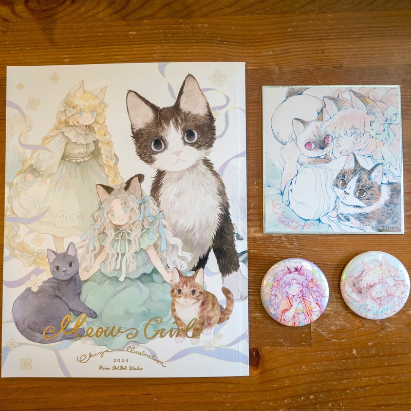 Chiya 2024 猫咪主题插图册 MEOW GIRL - 刊物/书籍 - 纸 金色