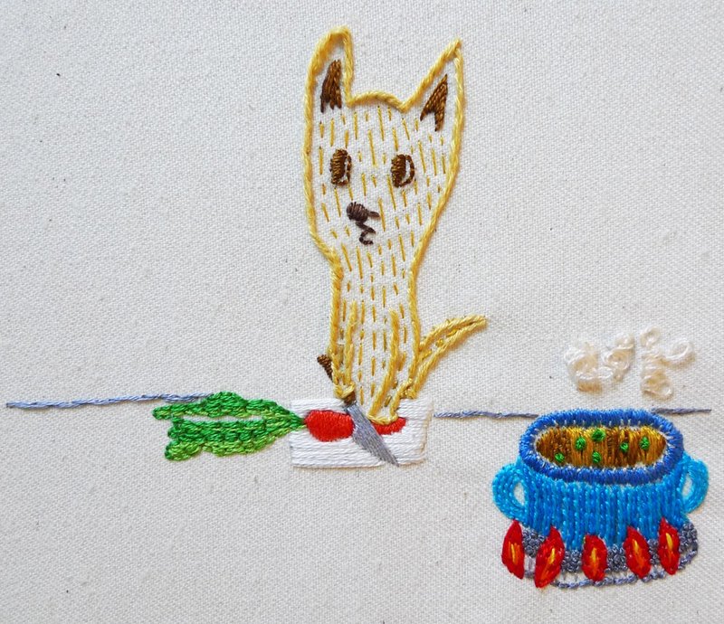 “订制宠物 / 人像” 刺绣口金包 可斜背 (中) |   说说刺绣工作室 - 侧背包/斜挎包 - 绣线 白色