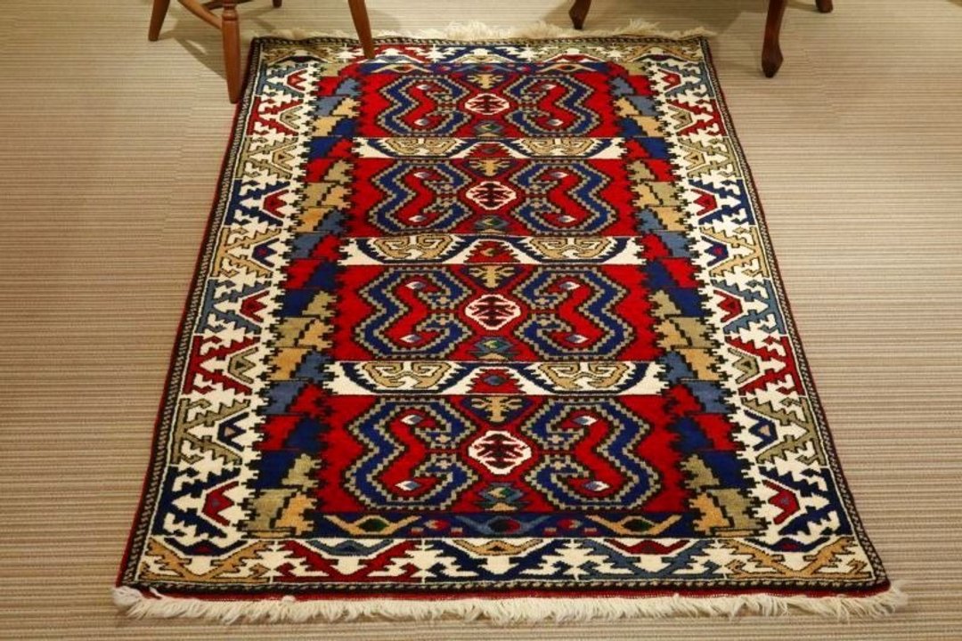 Turkish handmade carpet wool rug traditional design 194×114cm - 被子/毛毯 - 其他材质 红色