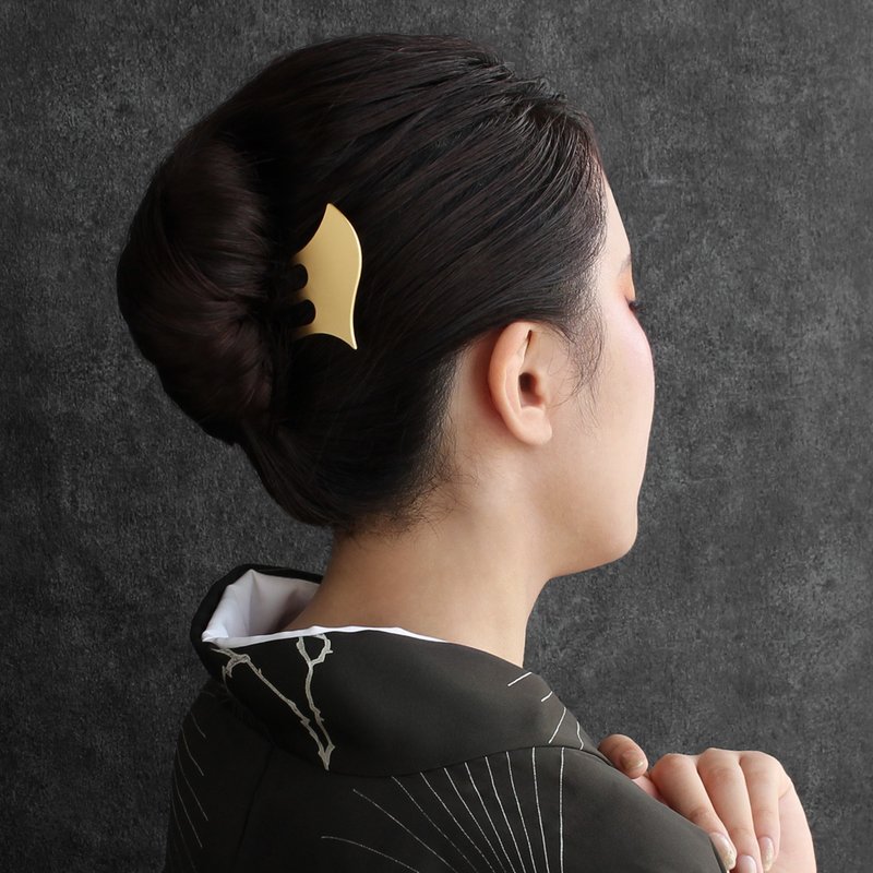 KANZASHI 簪 【koiki Comb / Bachi-Gold】 - 发饰 - 不锈钢 金色