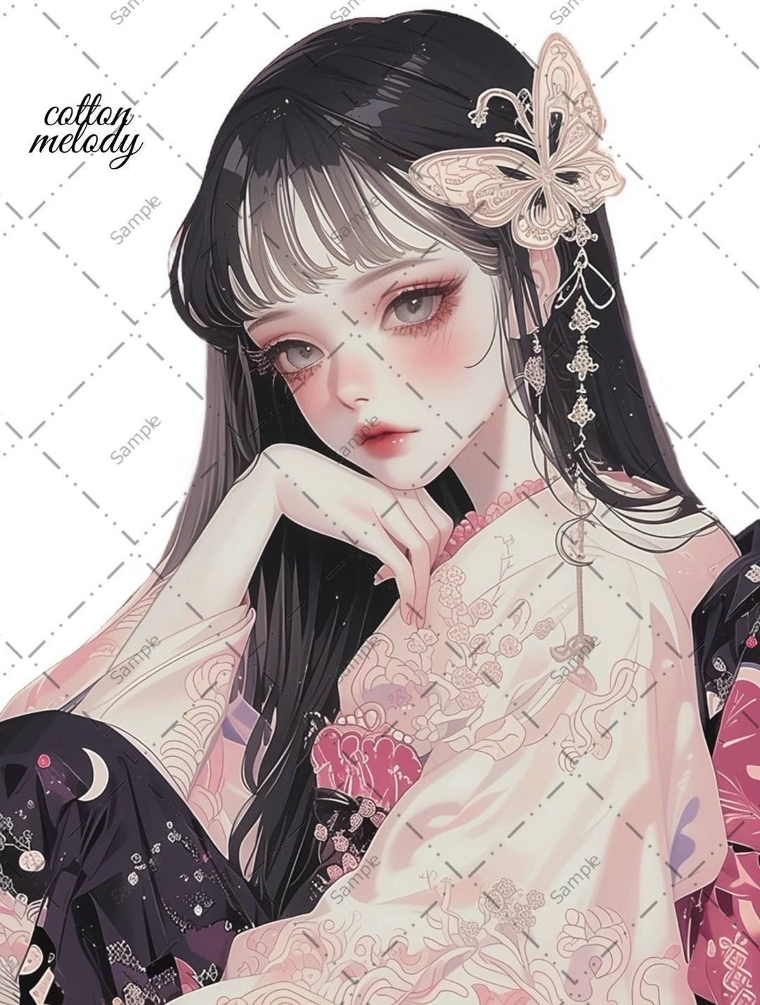 original sticker no.716 人物贴纸 原创贴纸 人物贴纸 女孩贴纸 原创人物贴纸 - 贴纸 - 纸 