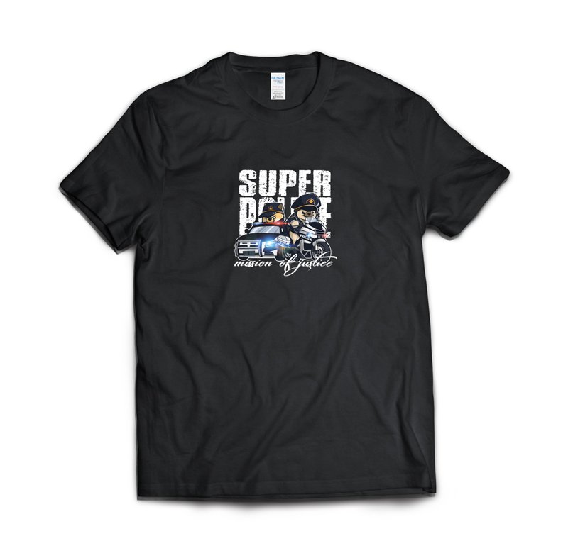 超级警探-T-shirt 白/黑/灰/藏青 - 男装上衣/T 恤 - 棉．麻 多色
