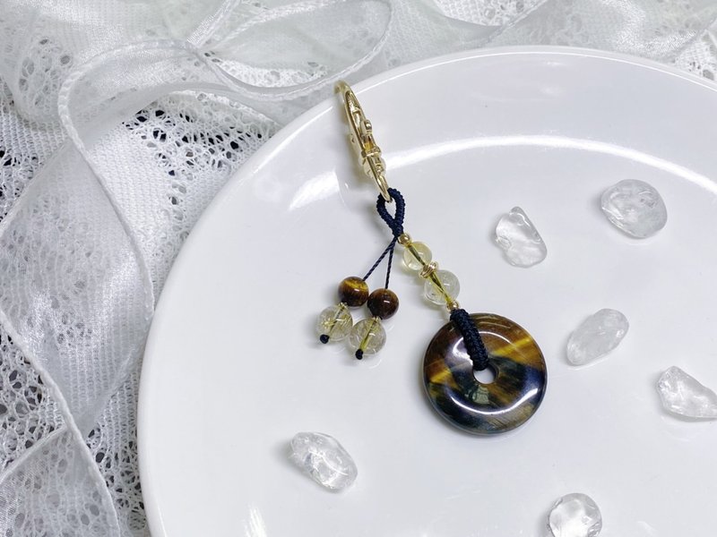 水晶吊饰|黄虎眼、钛晶、黄水晶 - 吊饰 - 水晶 金色