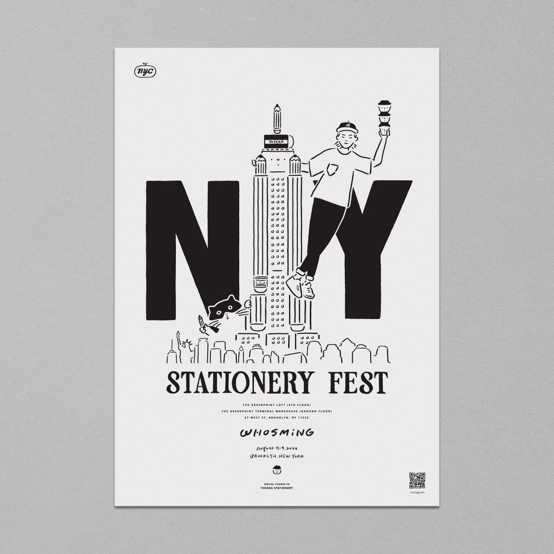 WHOSMING -【NYC】纽约文具节复刻海报 - 海报/装饰画/版画 - 纸 白色