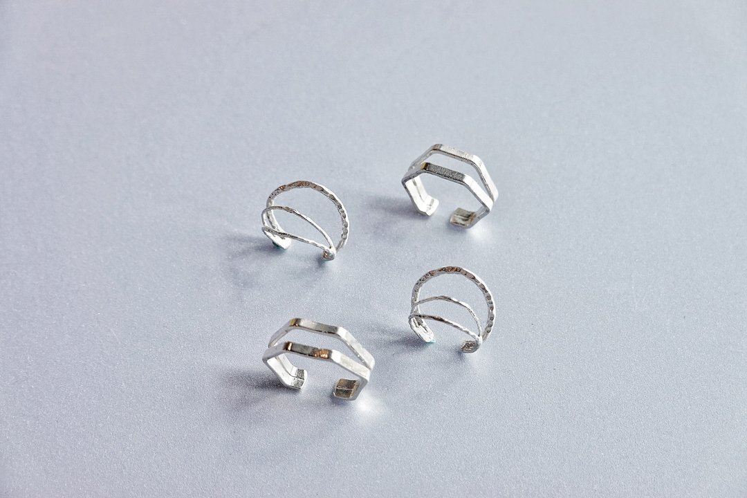 Ring Cuff | Embrace 六角形2-way Cuff - 戒指 - 纯银 