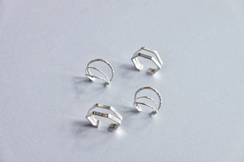 Ring Cuff | Embrace 六角形2-way Cuff - 戒指 - 纯银 