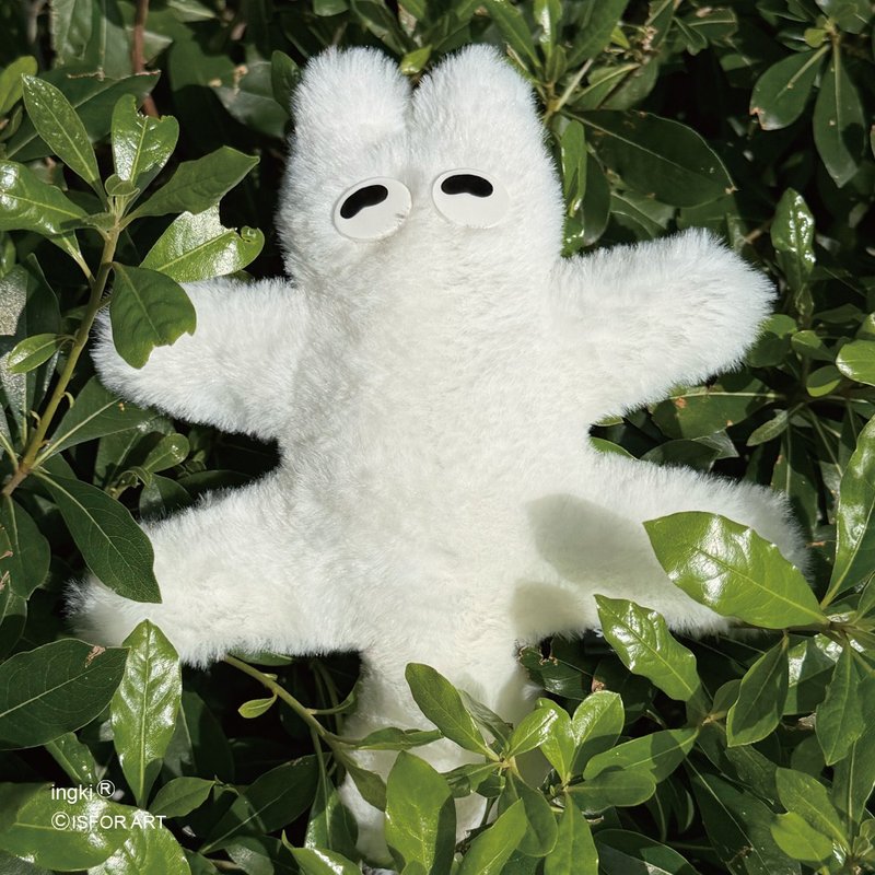 ingki 绒毛挂娃 (雪白色) - 吊饰 - 聚酯纤维 白色