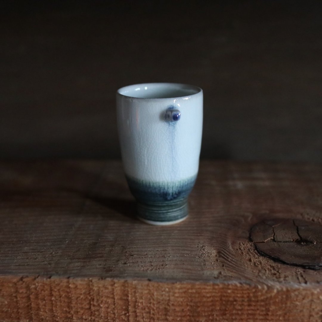 刻度・残垣 柴烧茶酒杯 48ml  #p22 - 其他杯子 - 瓷 白色